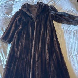 Full length Blue Diamond mink coat. Size 6. 48” length. Sleeves are 24” long